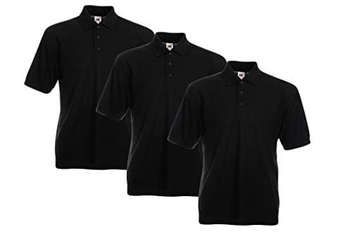 Image of Fruit of the Loom Men’s Polo Shirt, Pack of 3 - Black - XXXX-Large