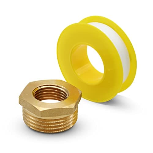 Image of DOJA Barcelona Reducer brass + Teflon, 1/2 inch x 1/8 inch, reducer external thread, reducing sleeve for air, water, gas, fuel, oil or tap to ensure pipe circulation