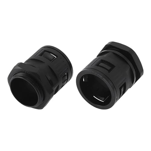 Image of Partuto 36mm / PG29 Cable Glands 34.5mm / 1.36" Bellows Quick Connector Straight PA6 Nylon Black 2 Pcs