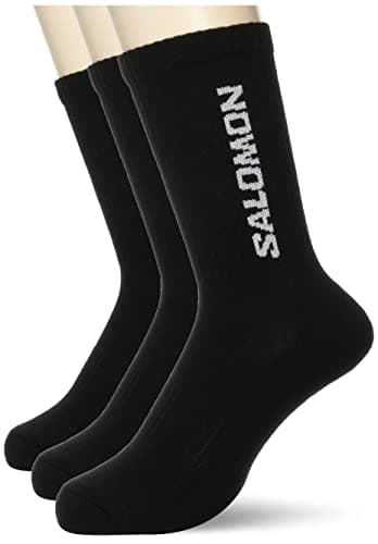 Image of Salomon Everyday Crew 3-Pack Socks, Classic Cotton-Blend Comfort, Secure Foothold Cuff, Elasticated Arch Support for Sensitive Feet