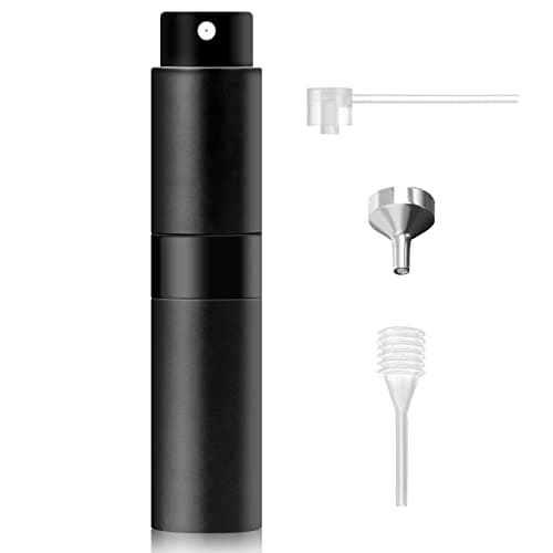 Image of Redamancy Perfume Spray Bottle, 8ml Refillable Perfume Atomiser, Mini Portable Atomizer and Refill Pump for Outdoor Traveling, Vacation (Black)