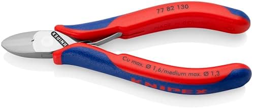 Image of KNIPEX Electronics Diagonal Cutters with Box Joint with Multi-Component Handles 130 mm, 77 82 130