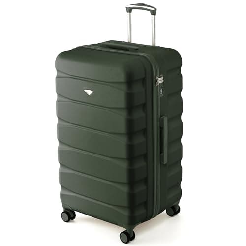 Image of Flight Knight 80cm Trunk Suitcase - Hard Shell ABS Checked Luggage for Long-Haul Travel with Large Capacity Interior, Spinner Wheels and TSA Lock - Approved for Most UK Airlines