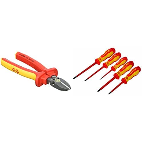 Image of C.K 39071 Redline VDE Combicutter1MAX 180mm & Triton XLS 1000V Screwdriver Set SL/PZ (5 Pieces)