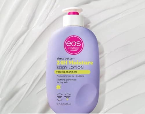 Image of Eos Shea Better 24H Moisture Body Lotion, Vanilla Cashmere, 7 Nourishing Oils + Butters, 473mL