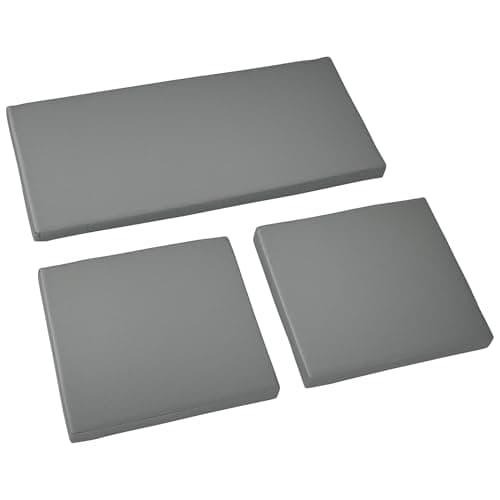 Image of Outsunny Outdoor Seat Cushion Pads for Rattan Furniture, 3 PCs Garden Furniture Cushions, Dark Grey
