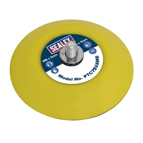 Image of Sealey PTC75VAM6 Hook & Loop Backing Pad Ø71mm M6 x 1mm