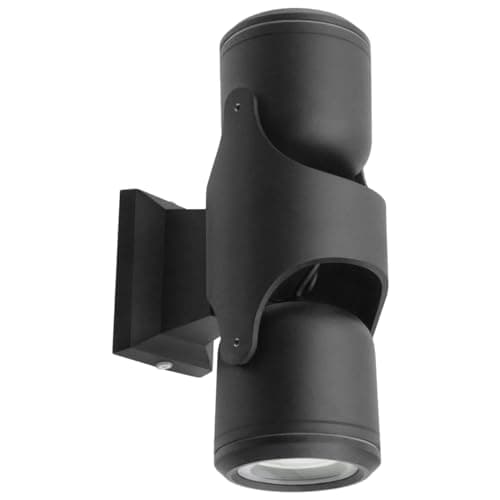 Image of GU10 Black Outdoor Wall Light Adjustable IP54 External Directional Spot Lamp (ZLC372B Double)