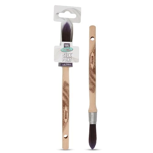 Image of Axus Décor Silk Point Ultra (Mink series) Paint Brush Filaments & Birchwood Handle - Ideal For Intricate Work & Artistry, Anti-Rust Stainless Steel - Next Generation Brush - 12mm