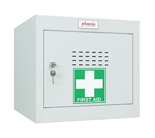 Image of Phoenix Safe Company - MC Series - Medical Cube Lockers - Light Grey Size 1 Cube Locker With Key Lock - 365 x 400 x 400mm - MC0344GGK
