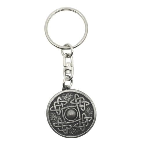 Image of English Made Pewter Celtic Shield Design Keyring 75 x 27 mm, Gift Pouch Included