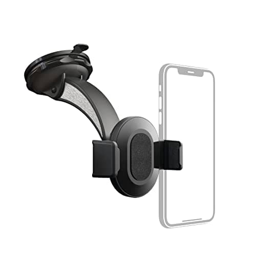 Image of Hama Car Phone Holder with Suction Cup, universal up to 8.5 cm width (portrait and landscape format, 360° rotatable, clamp mount, phone holder for windshield, car gadget, car phone mount) black