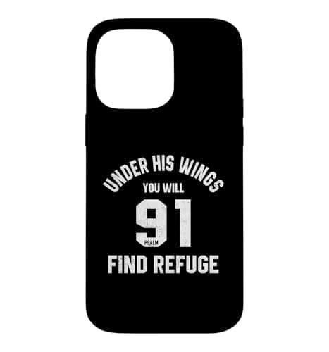 Image of Psalm 91 Under His Wings Find Refuge Christian Bible Verse Case for iPhone 14 Pro Max