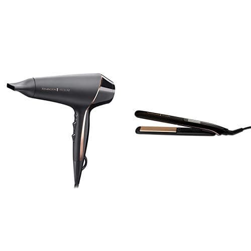 Image of Remington Proluxe Ionic Hair Dryer with Proluxe Ceramic Hair Straighteners with Pro+ Low Midnight Edition (Amazon Exclusive)
