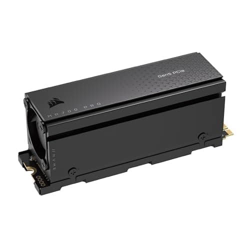 Image of Corsair MP700 PRO with Air Cooler 2TB M.2 PCIe Gen5 x4 NVMe 2.0 SSD – M.2 2280 – Up to 12,400MB/sec Sequential Read – High-Density TLC NAND – Black