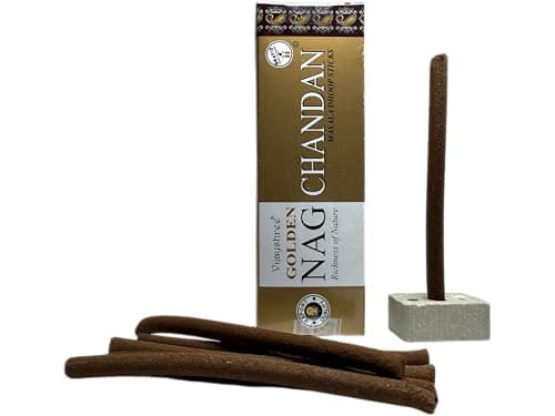 Image of Golden NAG Chandan Masala Dhoop Incense Sticks, Pack of 10 HOSTENATURA