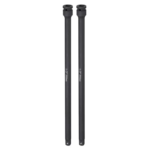 Image of sourcing map 2pcs Impact Socket Extension Bar 1/2" Square Drive 15" Long CR-V Steel Extension Rod Ratchet Wrench Driver Adapter for Axle Nut Sockets, Black