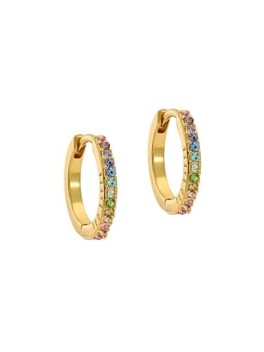 Image of Ted Baker Heplie Crystal Hoop Earrings (14mm outside diameter) For Women (Gold/Rainbow Pastel Crystal)