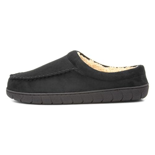 Image of The Slipper Company Mens Black Warm Lined Mule - Size 12 UK - Black