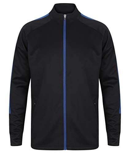 Image of Finden & Hales Knitted Tracksuit Top LV871 - Long Sleeve Activewear Jacket, Navy/Royal, Medium