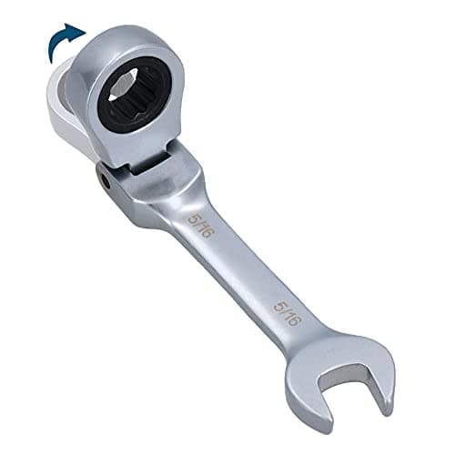 Image of AB Tools 3/8” AF SAE Imperial Flexible Stubby Flexi Head Ratchet Spanner Combi Wrench