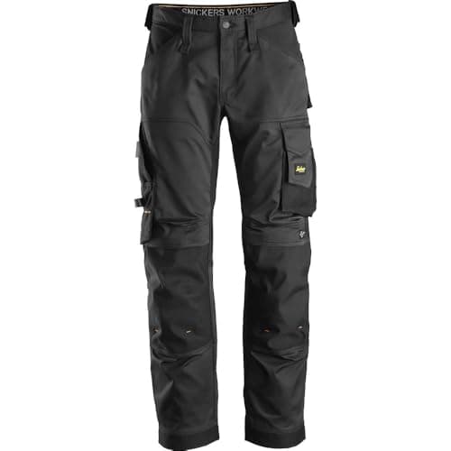 Image of Snickers 6351 Mens Allround Work Stretch Loose Fit Trousers Black/Black 35" 30"