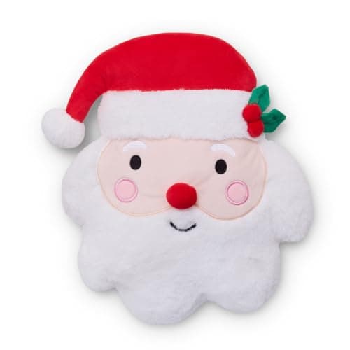 Image of Catherine Lansfield Christmas Santa 3D Shaped Cushion White