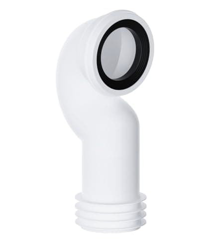 Image of PlumbEZ Swan Neck Bent Pan Connector Spacesaver Toilet Waste Pipe Connector, 90 Degree Toilet Pan Connector, 90-107mm Inlet Fits All Spigots, Outlet Suits 4"/110mm PVC-U & Cast Iron