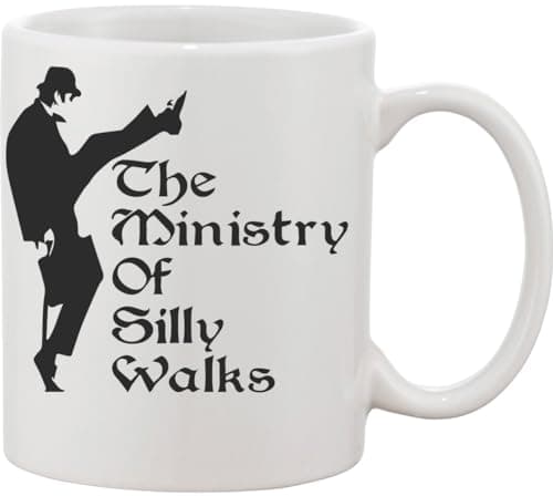 Image of Silly Walks Ministry Logo and Sign Ceramic Mug White