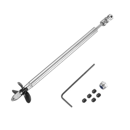 Image of sourcing map Drive Shaft Three Propeller and Coupling Joint for RC Boat Coupler Assemble Kit, L19.5cm Shaft, L15cm Sleeve, D3.6cm Three Propeller, Fit for 4mm Motor Shaft