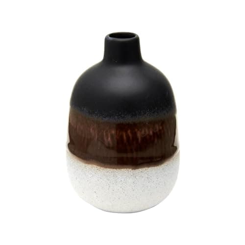 Image of Sass & Belle Mojave Glaze Black Vase - Small Ceramic Vase for Table Decoration Modern Home Decor Accent Piece Decorative Flower Vases for House Gifts designed by Sass and Belle