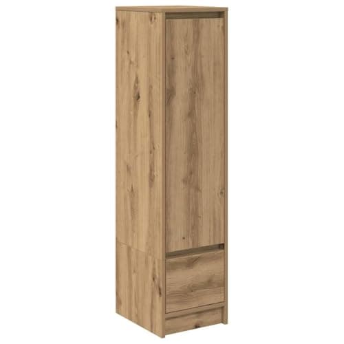 Image of vidaXL Highboard - Engineered Wood, 29.5x34x119.5 cm Artisan Oak Cabinet with Flexible Door Installation and Ample Storage for Living Room or Dining Area