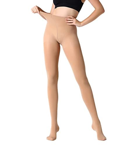 Image of MANZI 1 Pair 70 Denier Women's Tights Stretch Run Resistant Opaque Control Top Tights(1 Suntan, S)
