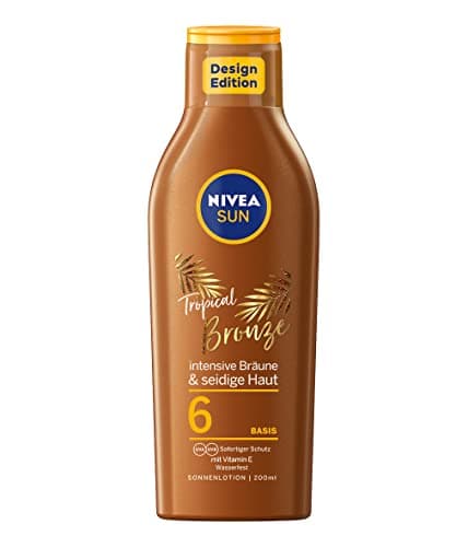 Image of Nivea Sun Tropical Bronze Sun Lotion SPF 6, Sun Protection for Long-Lasting Tan without Self-Tanning, Sun Cream with Carotene Extract and Vitamin E, 200 ml