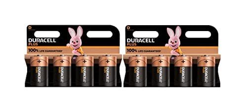 Image of 8X Duracell D Plus LR20 MN1300 Alkaline (2 Blister Packs of 4 Batteries) 8 Batteries