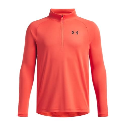 Image of Under Armour Tech 2.0 1/2 Zip - Venom Red, Black - YMD