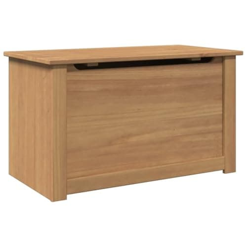 Image of vidaXL Storage Chest with Lid PANAMA, Storage Bins for Toys, Kids Storage Box for Playroom, Storage Containers, Farmhouse Style, Solid Wood Pine
