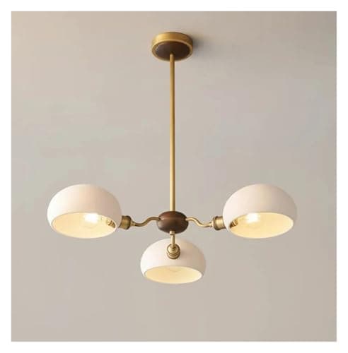 Image of Aioneer White Glass Pendant Light Old Brass E27 Bulb Parlor Bedroom Pendant Lamp Copper Dropshipping-Cold White-3 Lights