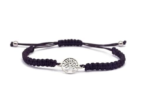 Image of Storela Handmade Silver Plated Tree of Life Bracelet Personalized Braided Charm Bracelet Perfect for Womens & Men Ideal for a Friendship Bracelet, Anniversary & Festival Accessories