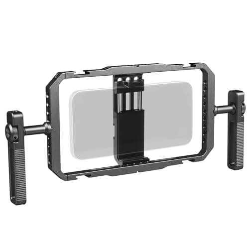 Image of Universal Phone Cage Handheld Stabilizer Kit for Vlogging & Filmmaking, Smartphone Cage Video Rig with 360° Rotation Handles Compatible with iPhone 17/16/15/14/13 Series and Android Phones