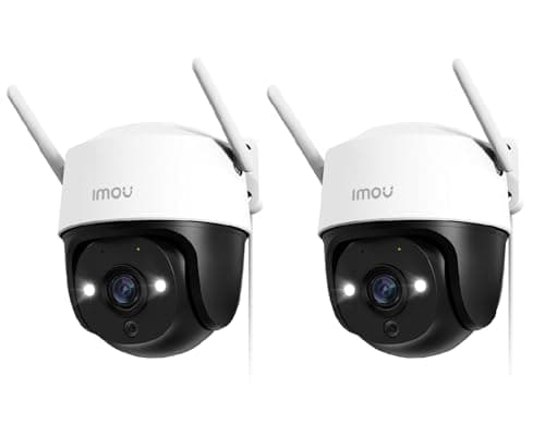 Image of Imou 3K Security Camera Outdoor with AI Human/Vehicle Detection, 360° PTZ WiFi Home IP CCTV Camera Wireless, 5MP Color Night Vision, Auto Tracking, Siren, 2-way Audio, IP66, Works with Alexa, 2PACK