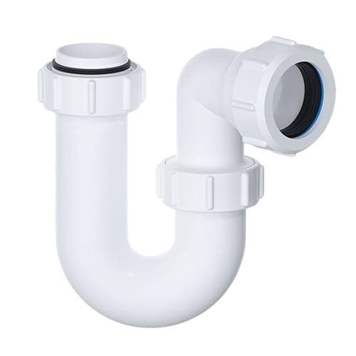 Image of PlumbEZ Multi Swivel P Trap 32mm (1.1/4') with Anti-Slip Ring, Basin Waste Sink Waste Kit, BS EN 274-1:2002 Compliant Basin Trap U Bend, 75mm Trap Seal for Odor Protection