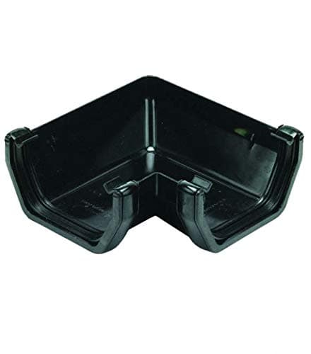 Image of Pack of 2 - FLOPLAST 114mm Square Gutter 90 Degree Angle - Black