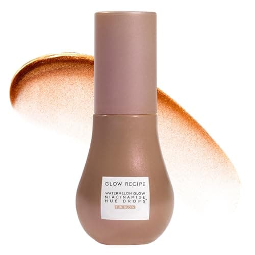 Image of Glow Recipe Hue Drops - Mini Tinted Face Serum - Bronzing Drops to Brighten & Hydrate - Skincare Makeup Primer & Liquid Highlighter to Blur Pores for a Radiant, Even Skin Tone - Sun Glow (15ml)