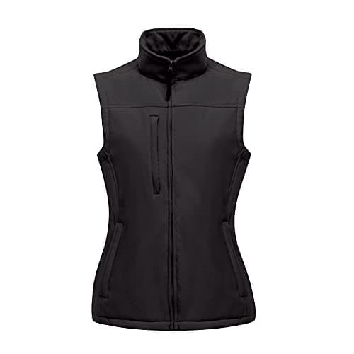 Image of Regatta Womens/Ladies Flux Softshell Bodywarmer / Sleeveless Jacket (Water Repellent & Wind Resistant) (8) (All Black)