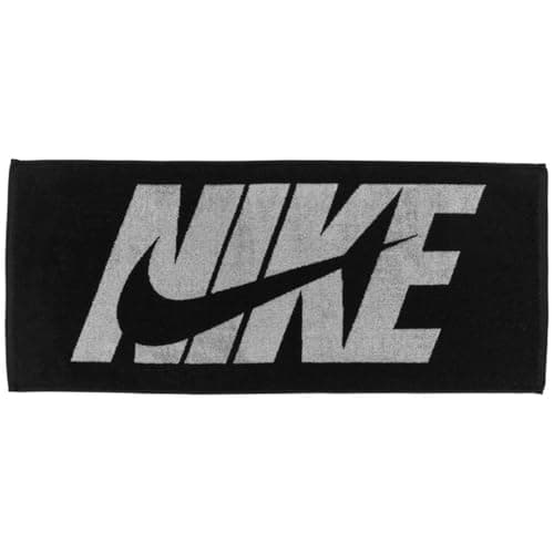 Image of Nike Jacquard Towel Medium Graphic Sports Towel Fitness Training Gym Towel, Black/White, One Size