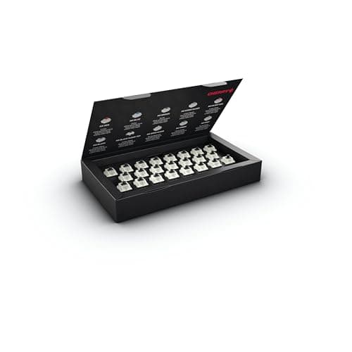 Image of CHERRY MX BLACK CLEAR TOP Switch Kit, 23 Mechanical Keyboard Switches, for DIY, Hot-Swap or Gaming Keyboards, Linear Switch without Click, Powerful & Direct