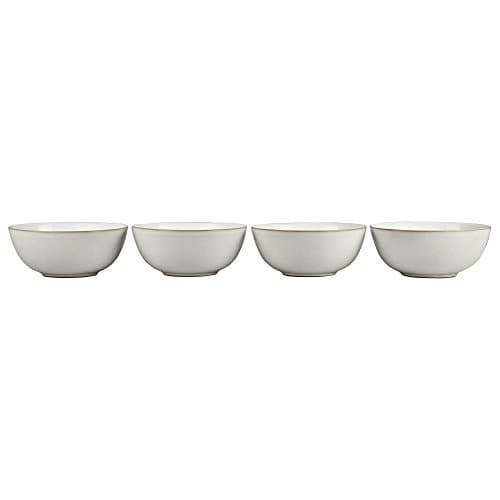 Image of Denby 375048907 Natural Canvas Cereal Bowl Set, Cream, Set of 4, 15.5 x 15.5 x 6 cm