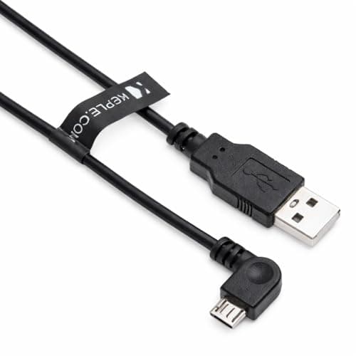 Image of Micro USB Right Angle Cable 1m (3.2ft) – Charging & Data Sync Lead Compatible with TomTom GO 40/50 / 500/5000 / 510/5100 / 60/600 Sat Nav GPS Navigation System