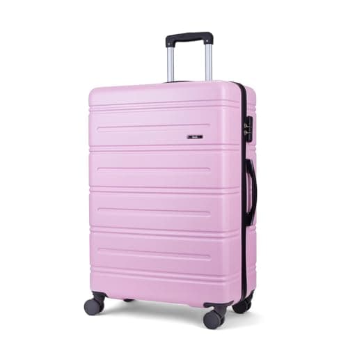 Image of Rock Lisbon Large Hardshell Suitcase Lightweight Luggage in Powder Pink